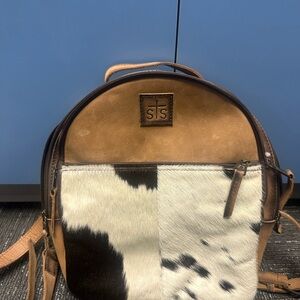 STS Ranchwear Tan and Black Cowhide Backpack